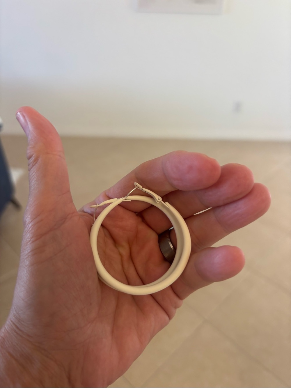 Classic Cream Hoop Earrings - Lightweight Everyday Hoops